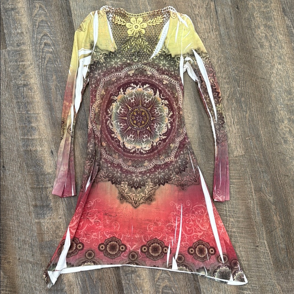 Y2K Dress with Mandala Design